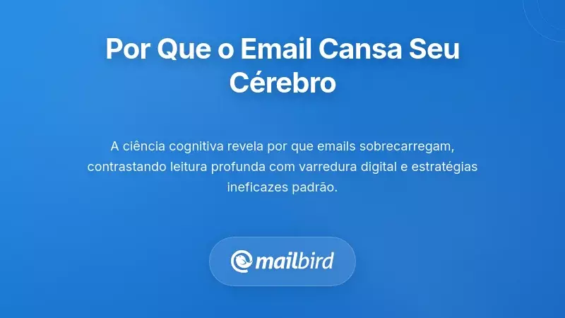 Ilustração do cérebro mostrando carga cognitiva e esforço mental para processar mensagens de email