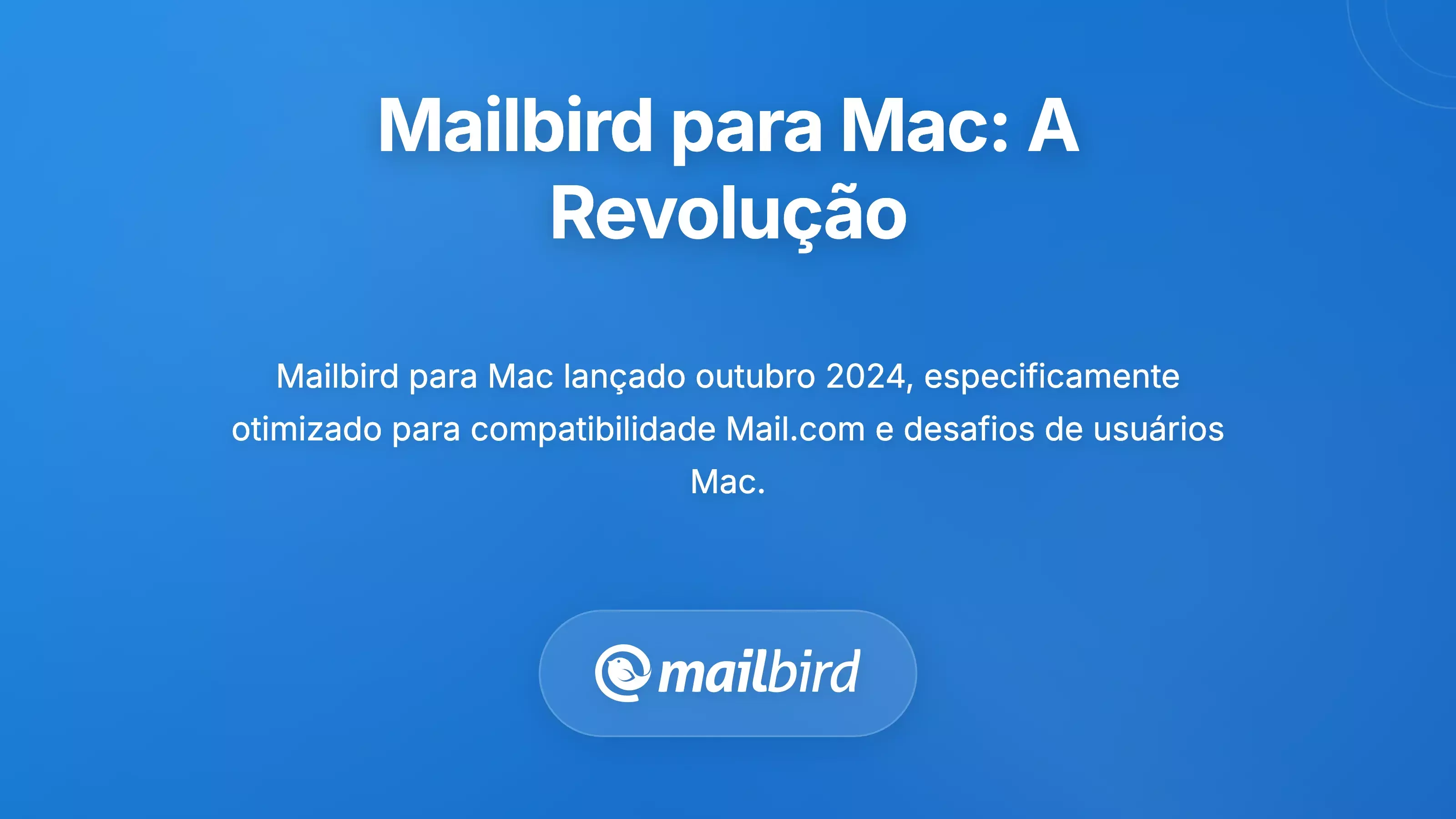 Interface do cliente de email Mailbird para Mac mostrando a configura&ccedil;&atilde;o e as funcionalidades de sincroniza&ccedil;&atilde;o da conta Mail.com