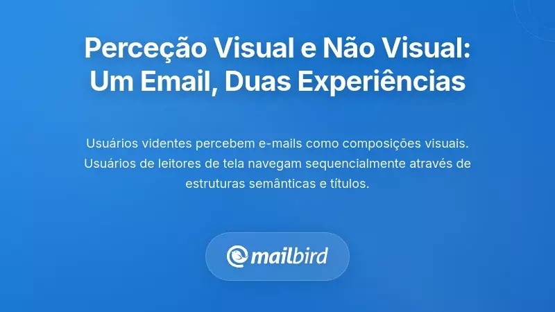 Perceção Visual versus Não Visual: O Mesmo Email, Duas Experiências Diferentes