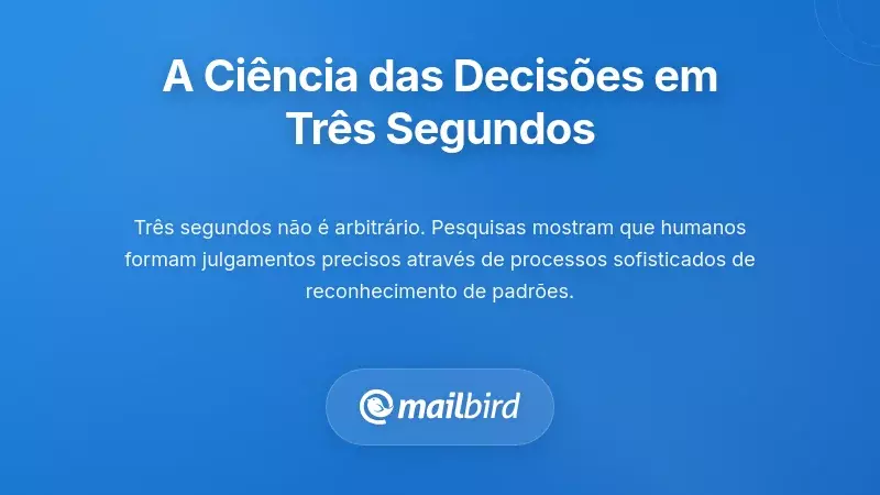 Diagrama visual que ilustra o processo de tomada de decisão em três segundos para eficiência no triagem de e-mails