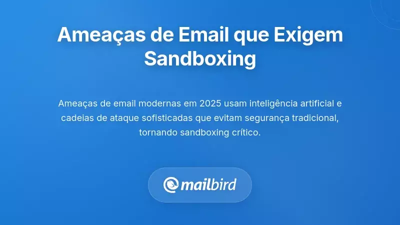 O Panorama das Amea&ccedil;as de Email que Torna o Sandboxing Essencial