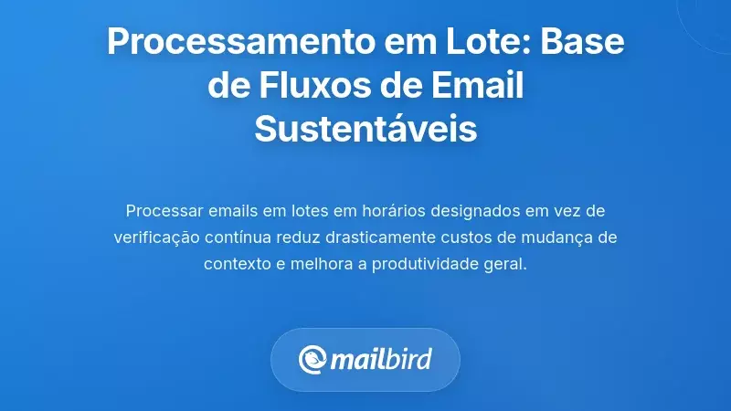 Processamento em Lote: A Funda&ccedil;&atilde;o dos Fluxos de Trabalho de Email Sustent&aacute;veis