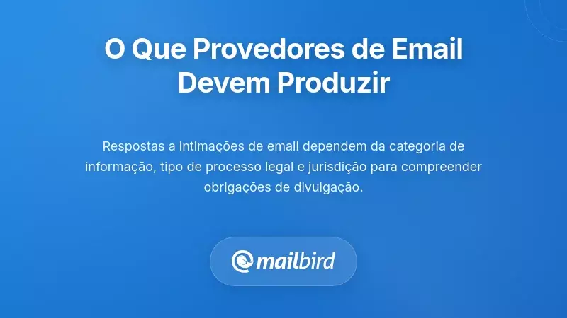 Provedor de email a analisar documentos legais mostrando os dados exigidos para conformidade com intimações legais