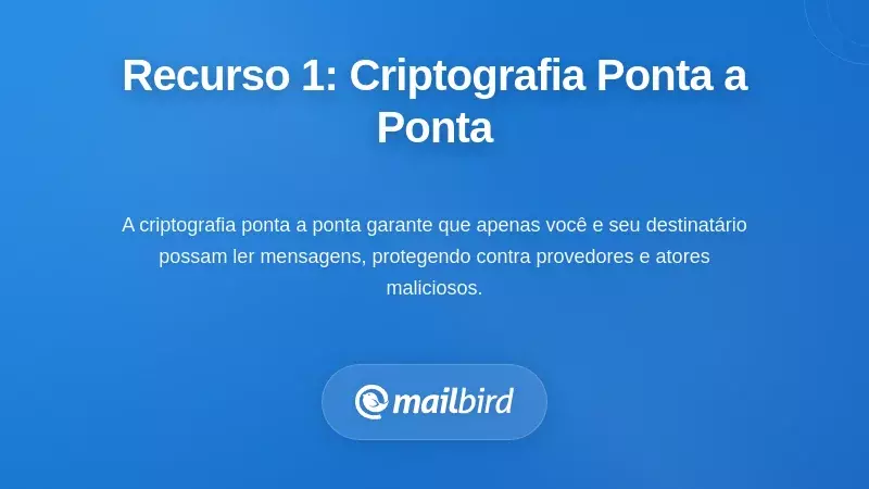 Diagrama demonstrando o processo de criptografia de ponta a ponta protegendo mensagens de email em tr&acirc;nsito