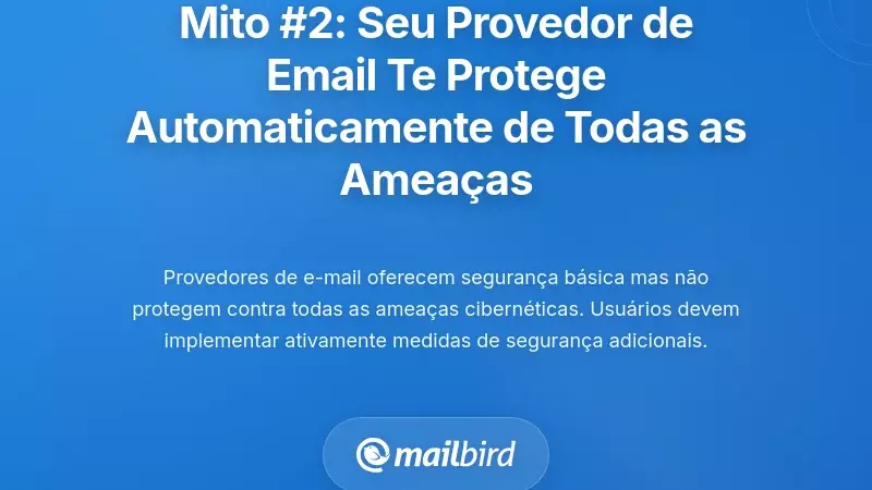 Mito #2: O Seu Provedor de Email Protege-o Automaticamente de Todas as Amea&ccedil;as
