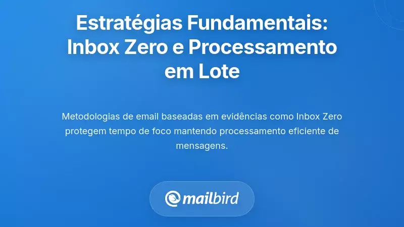 Estrat&eacute;gias Fundamentais: Inbox Zero e Processamento por Lotes