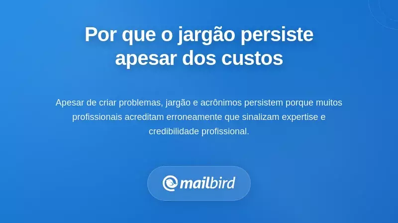 Profissional de negócios confuso com jargão de email e acrónimos no ecrã do computador