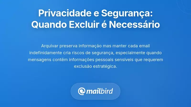 Considerações de Privacidade e Segurança: Quando a Exclusão se Torna Necessária
