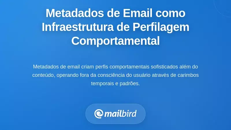Metadados de Email como Infraestrutura Abrangente de Perfil Comportamental