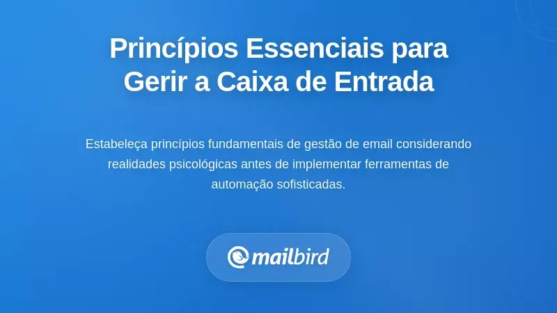 Princ&iacute;pios Fundamentais para uma Gest&atilde;o Sustent&aacute;vel da Caixa de Entrada