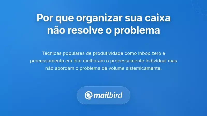 Estratégias individuais de gestão da caixa de entrada a falhar em resolver a causa principal dos problemas de volume de e-mails