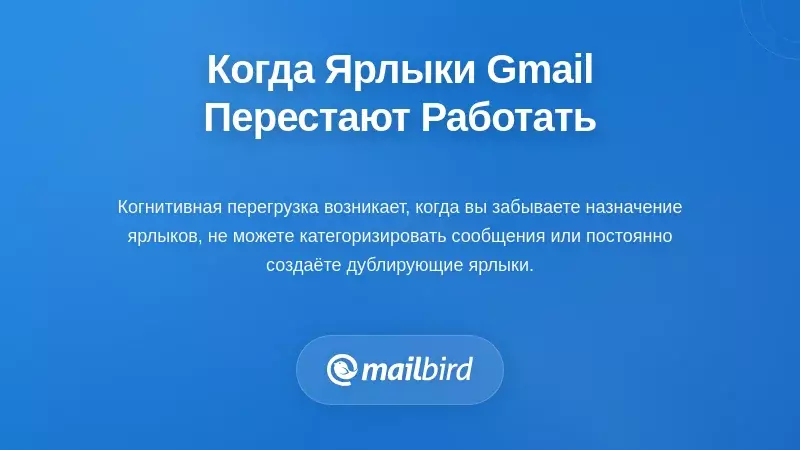 Признаки прекращения масштабирования меток в Gmail
