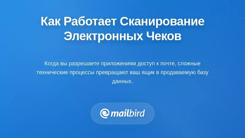 Диаграмма, иллюстрирующая, как приложения для сканирования чеков получают доступ и обрабатывают данные электронной почты