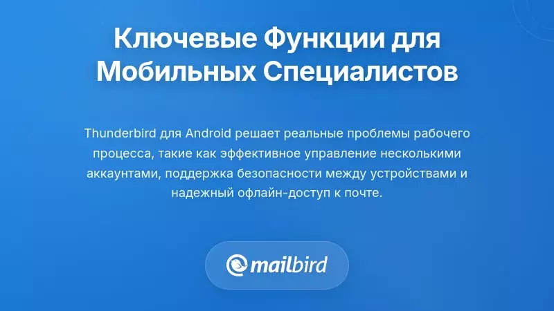 Основные функции, отвечающие потребностям мобильных профессионалов