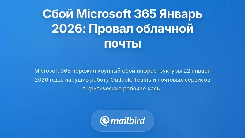 Сбой в инфраструктуре Microsoft 365 в январе 2026 года: когда облачная почта отказала