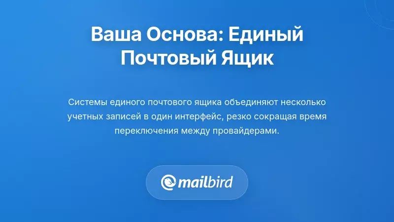 Единая панель управления почтой, показывающая несколько почтовых аккаунтов, объединенных в одном интерфейсе для эффективного управления
