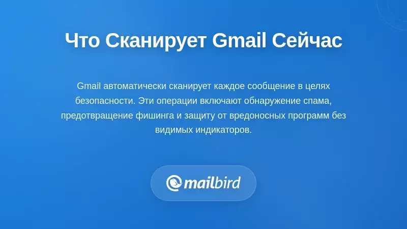 Иллюстрация сканирования конфиденциальности Gmail, показывающая процессы безопасности электронной почты и анализа данных