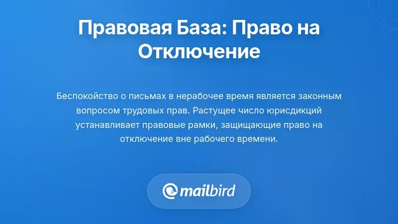 Правовые и политические рамки: движение за 'право на отключение'