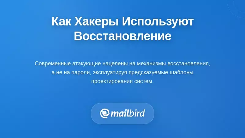 Диаграмма, показывающая, как злоумышленники используют варианты восстановления электронной почты и контрольные вопросы для захвата аккаунтов