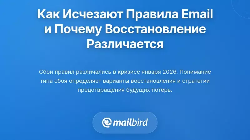 Разные причины исчезновения правил электронной почты (и почему восстановление было разным)