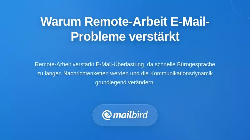 Remote-Teammitglied, das sich mit erhöhtem E-Mail-Aufkommen beim Arbeiten von zu Hause aus schwer tut