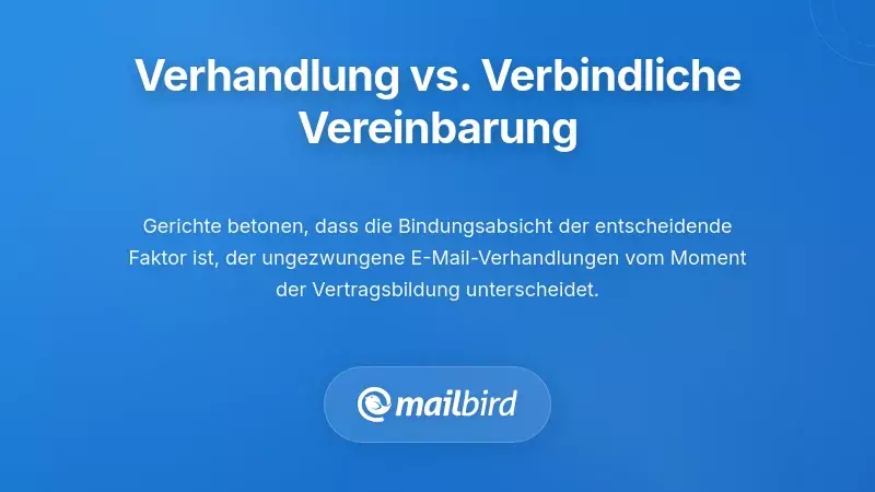Die entscheidende Unterscheidung: Verhandlung versus verbindliche Vereinbarung