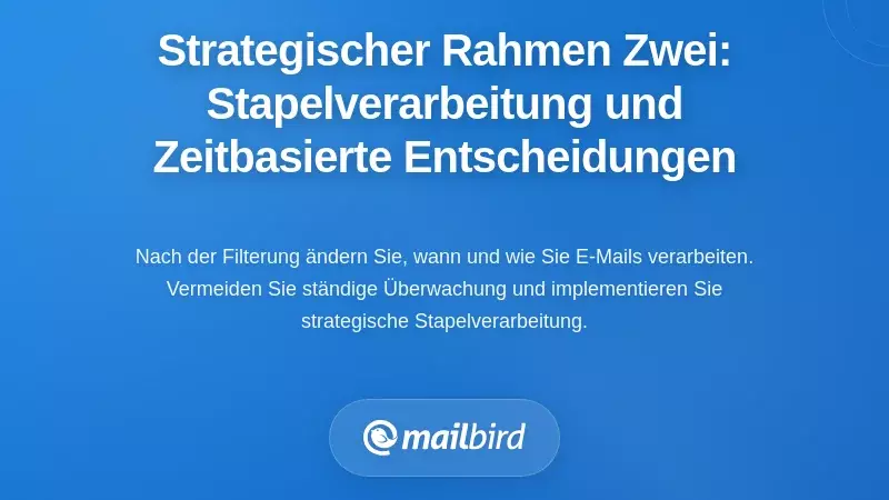 Strategischer Rahmen Zwei: Batch-Verarbeitung und zeitbasierte Entscheidungssysteme