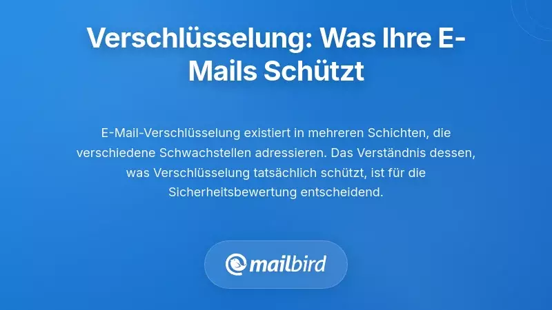 Verschl&uuml;sselungsschichten: Was Ihre E-Mails Tats&auml;chlich Sch&uuml;tzt