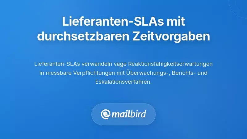 Entwicklung von Lieferanten-SLAs mit durchsetzbaren Reaktionszeitmetriken