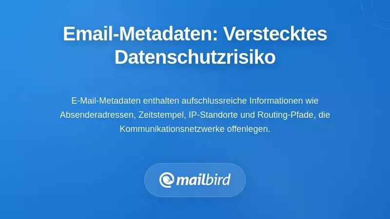 Visualisierung der Datenschutzrisiken von E-Mail-Metadaten, die versteckte Tracking-Daten in E-Mail-Headern zeigt