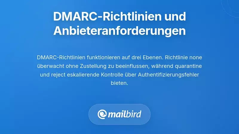 DMARC-Richtlinienebenen und aktuelle Anbieteranforderungen