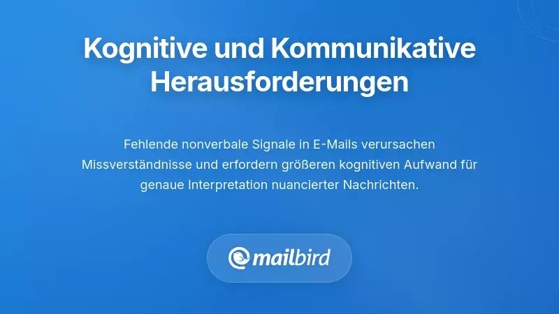 Visuelle Darstellung von Herausforderungen bei Fehlkommunikation per E-Mail und Problemen bei der Toninterpretation in Teams