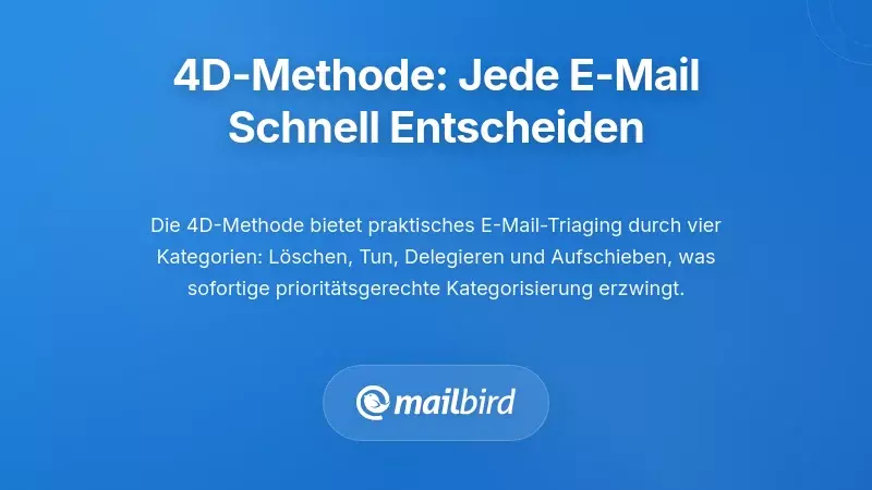 Die 4D-Methode: Sofortige Entscheidungen &uuml;ber jede E-Mail treffen