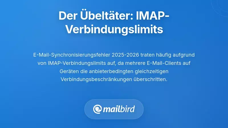 Der verborgene Schuldige: Verbindungsratengrenzen und IMAP-Beschr&auml;nkungen