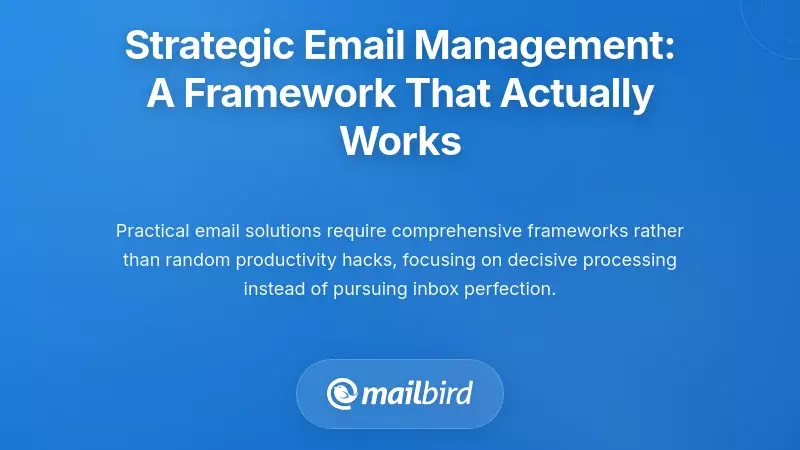 Strategic Email Management: A Framework That Actually Works