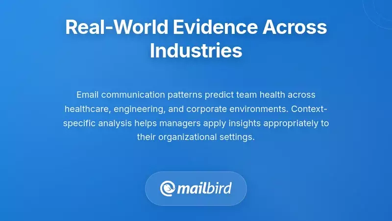 Real-world evidence chart displaying email pattern analysis across healthcare, engineering, and corporate industries