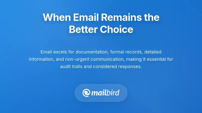 Person reviewing email on laptop choosing asynchronous communication for documented workflow