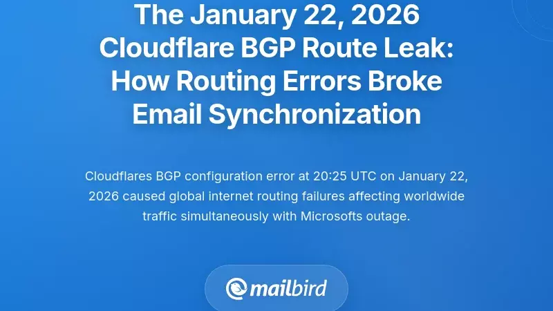 The January 22, 2026 Cloudflare BGP Route Leak: How Routing Errors Broke Email Synchronization