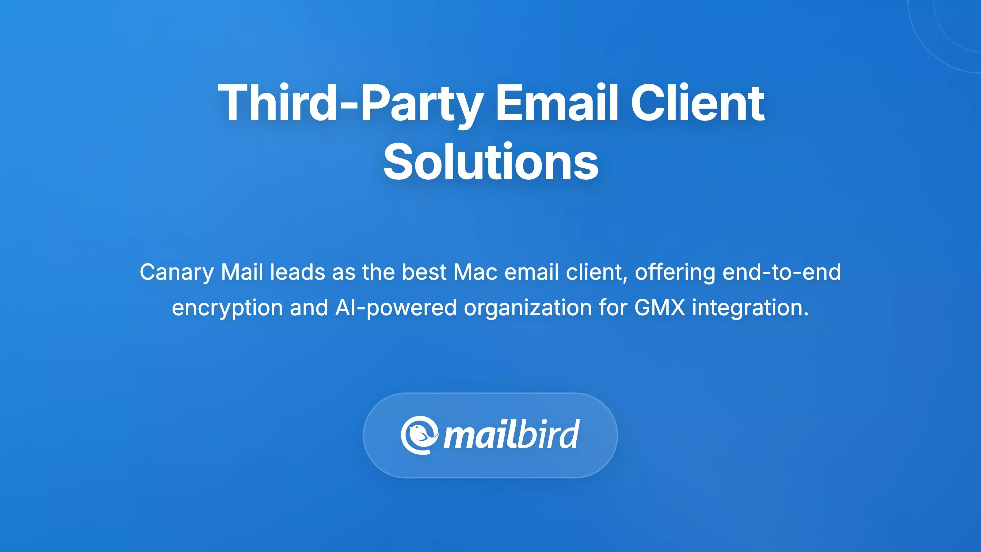 Third-party email clients like Canary Mail offering GMX integration solutions for Mac
