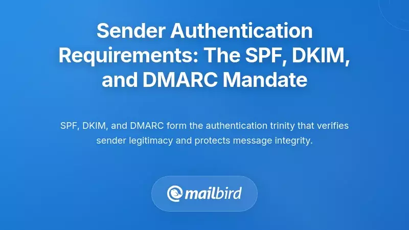 Sender Authentication Requirements: The SPF, DKIM, and DMARC Mandate
