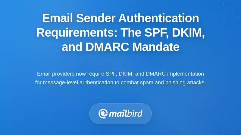 Email Sender Authentication Requirements: The SPF, DKIM, and DMARC Mandate