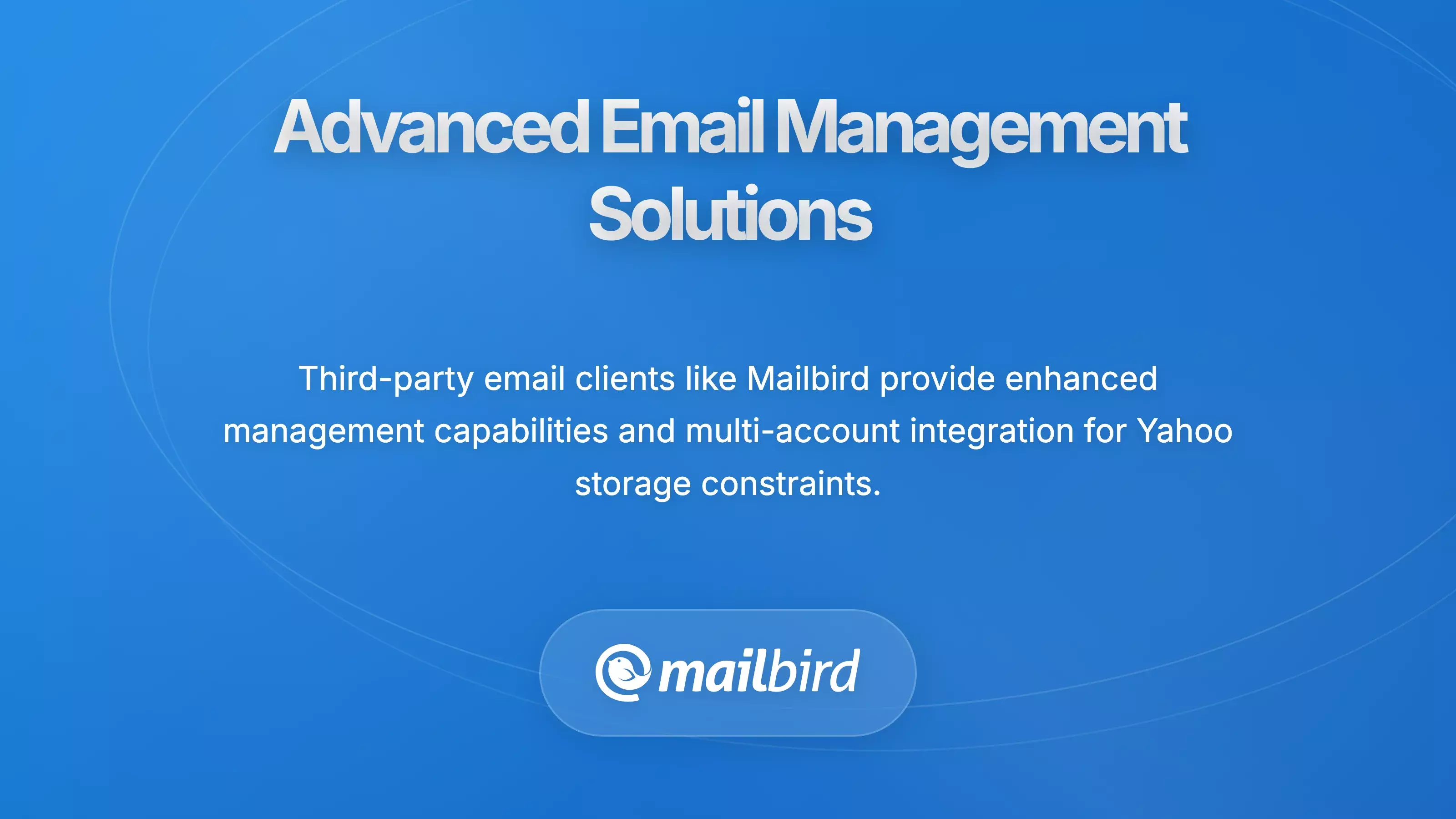 Advanced email client interface displaying migration options and third-party solutions for Yahoo Mail backup