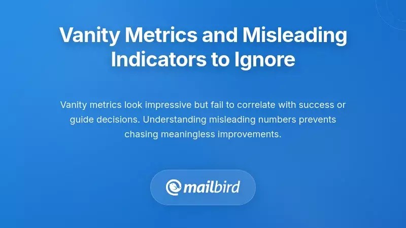 Chart comparing vanity email metrics versus meaningful team productivity indicators