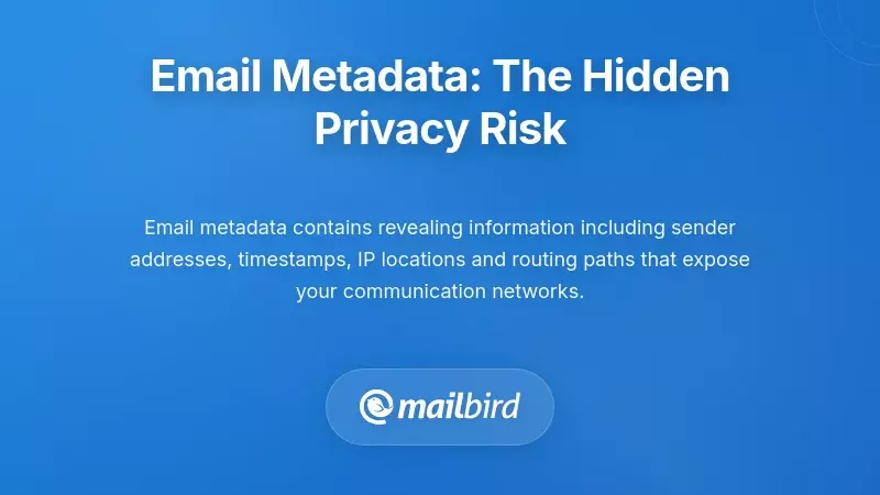 Email metadata privacy risks visualization showing hidden tracking data in email headers