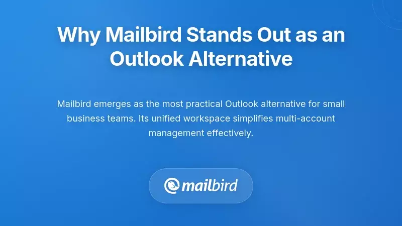 Mailbird email client interface showing unified inbox and app integrations for small business users