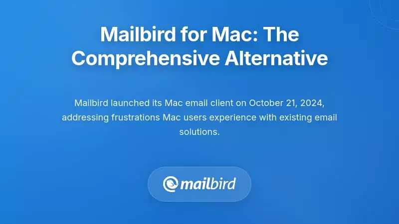 Mailbird for Mac email client interface displaying unified inbox and Zoho Mail integration