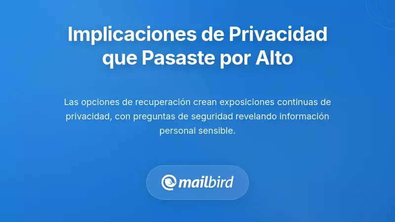 Preocupaciones de privacidad y riesgos de exposición de datos de la configuración de recuperación de correo electrónico