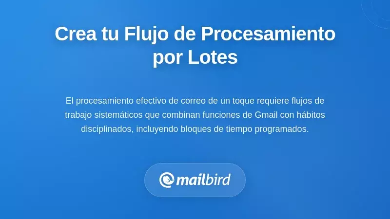 Diagrama del flujo de trabajo de un solo toque de Gmail que muestra el sistema de procesamiento por lotes para una evaluaci&oacute;n eficiente del correo
