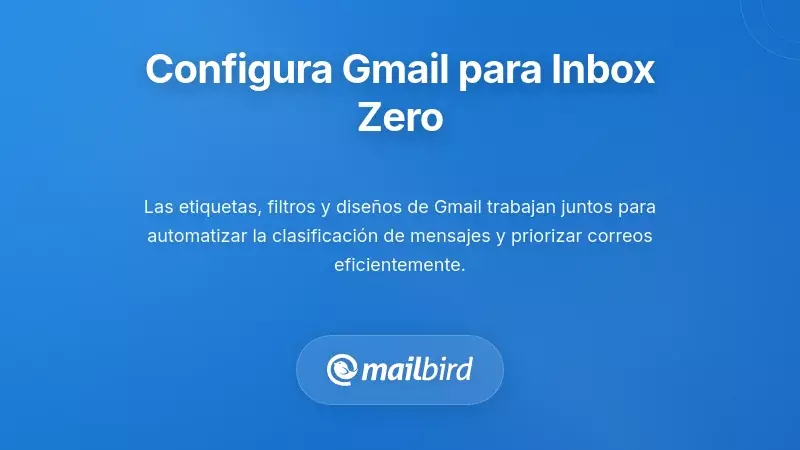 Configuraci&oacute;n de organizaci&oacute;n de la bandeja de entrada de Gmail con filtros y etiquetas para un sistema funcional de inbox zero