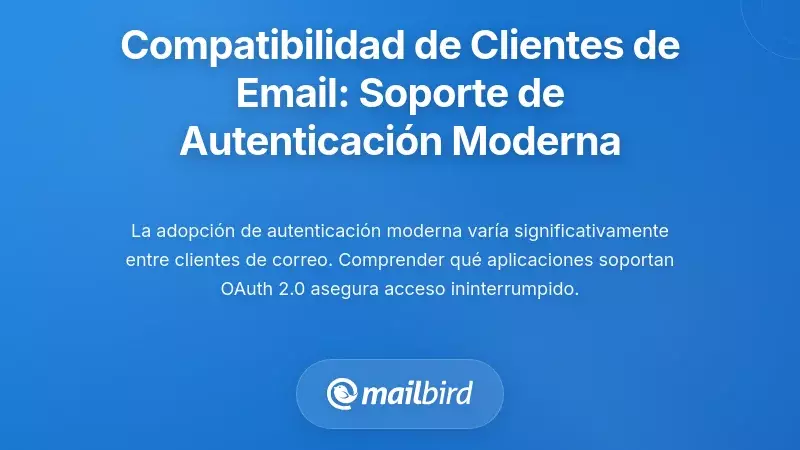 Compatibilidad de Clientes de Correo Electr&oacute;nico: &iquest;Qu&eacute; Aplicaciones Soportan la Autenticaci&oacute;n Moderna?